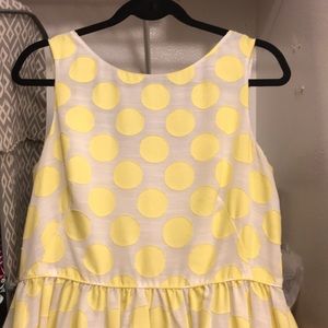 Loft yellow polka dot dress